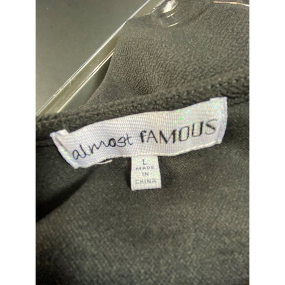 Black Wrap Style Dress With Ruched Side Detail‎ By Almost Famous Size L - Picture 6 of 7
